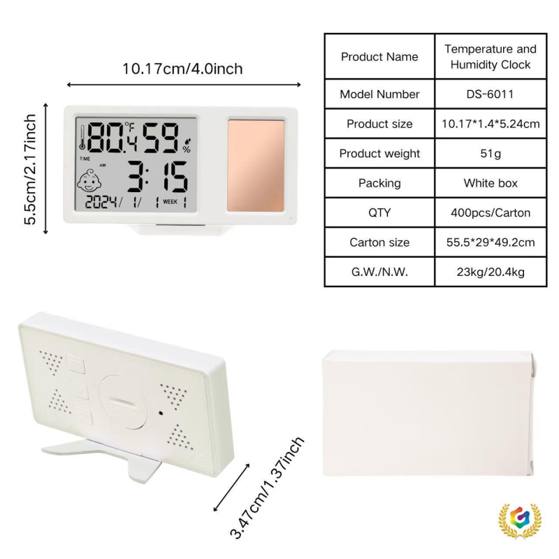 Mini solarni digitalni higrometar za mjerenje temperature i vlage — rezolucija 0,1°C, mogućnost prilagodbe, pakiranje 400 komada