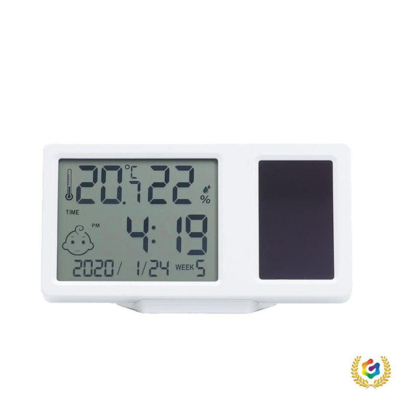 Mini solarni digitalni higrometar za mjerenje temperature i vlage — rezolucija 0,1°C, mogućnost prilagodbe, pakiranje 400 komada
