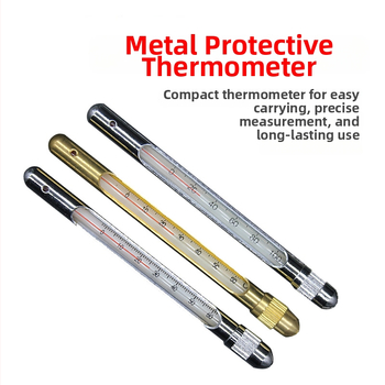 Sklenený teplomer pre baníctvo a akvakultúru, telo z nehrdzavejúcej ocele s meďovou vložkou, vysoká presnosť