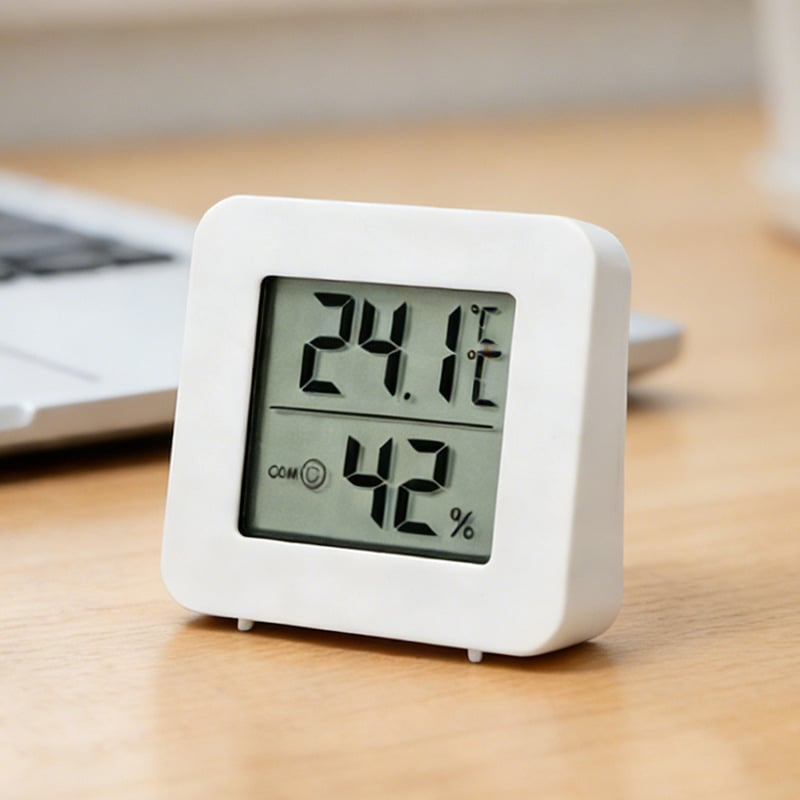 Senzor za vlagu i temperaturu u sobi s digitalnim zaslonom, zidna montaža, unutarnja upotreba za dječju sobu, mjerenje suhe i mokre temperature, rezolucija 1 stupanj
