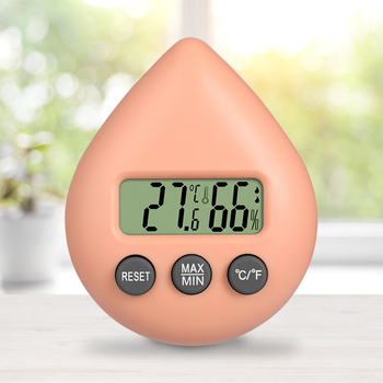 Digitalni mjerač temperature i vlage, u obliku kapljice vode, za kuću, ured, školu i dječju sobu