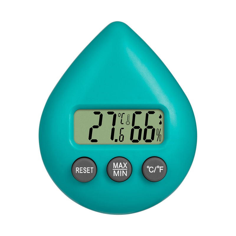 Digitalni mjerač temperature i vlage, u obliku kapljice vode, za kuću, ured, školu i dječju sobu