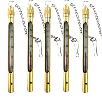 Комплект стъклени термометри за рудници – преносим, от чист мед, за въглищни и металургични мини