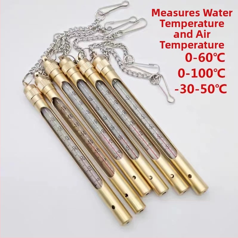 Комплект стъклени термометри за рудници – преносим, от чист мед, за въглищни и металургични мини