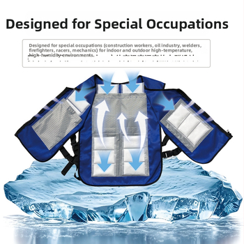 PCM охлаждащ елек с лед пакет, плат канвас и полиестер, тегло 1000 г, персонализируем за предотвратяване на прегряване и охлаждане