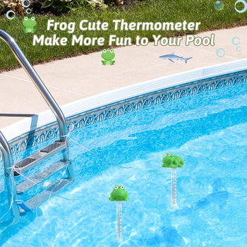 Stakleni termometar za bazen za kućnu upotrebu – dizajn s crtanim životinjama: flamingo, kornjača, žuta patka i žaba, mjerenje temperature vode