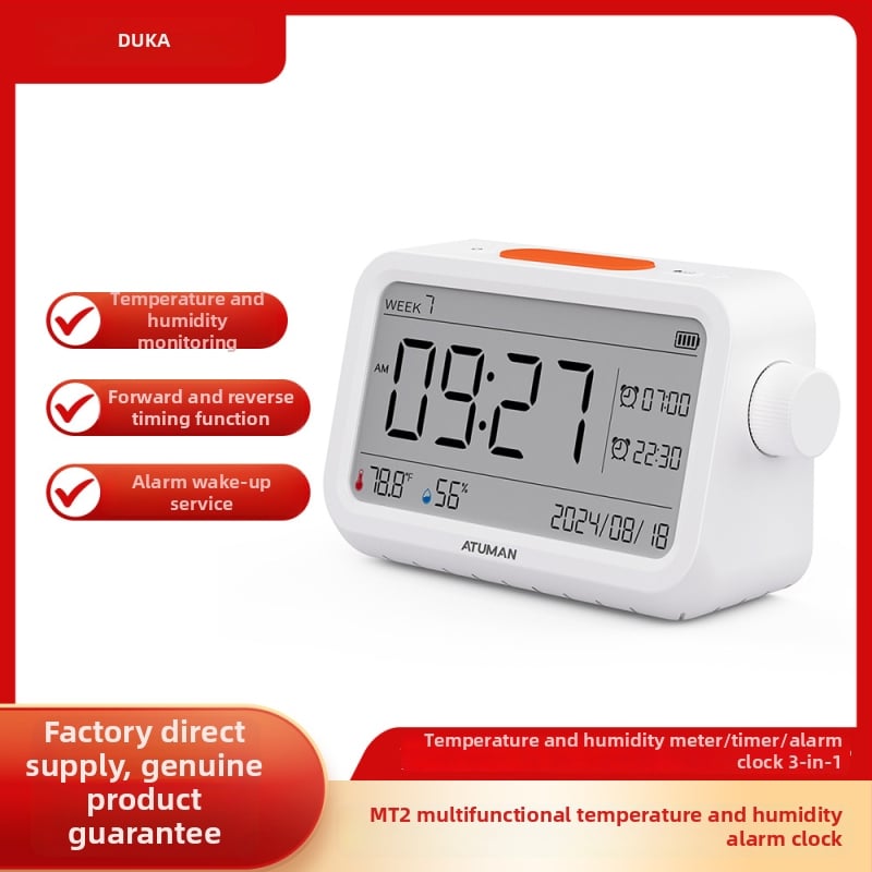 Duke Безжична 3-в-1 метеорологична станция: високопрецизен цифров термометър и хигромер за вътрешен дисплей