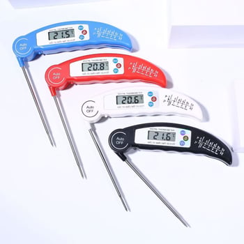 Qasiq Js-2701 Θερμόμετρο φαγητού με πτυσσόμενο προστατευτικό από σκόνη, ευκρίνεια 0.1°C