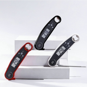 Qasiq Js-2701 Θερμόμετρο φαγητού με πτυσσόμενο προστατευτικό από σκόνη, ευκρίνεια 0.1°C