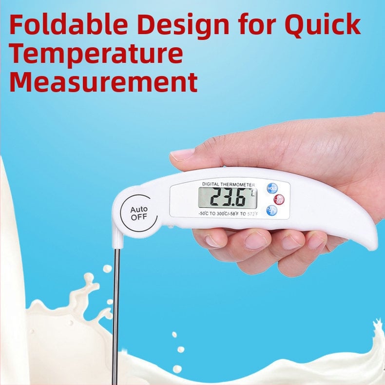Qasiq Js-2701 Θερμόμετρο φαγητού με πτυσσόμενο προστατευτικό από σκόνη, ευκρίνεια 0.1°C