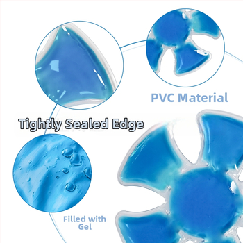 Охлаждаща подложка за глава с ледени кристали — многократно използваема PVC подложка; тегло ~100 g; опаковка 200 бр.; предназначена за профилактика на прегряване и охлаждане