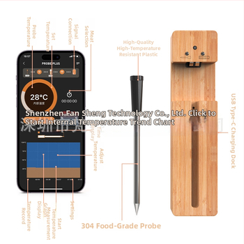 Θερμόμετρο φαγητού Van Ganshengda, ανάλυση θερμοκρασίας 0.1°C, δυνατότητα προσαρμογής