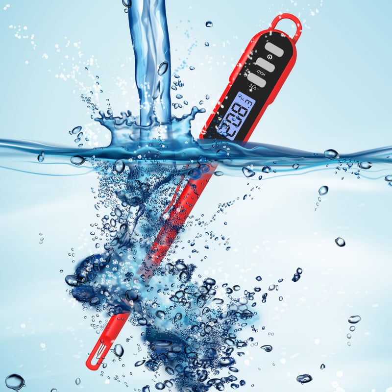 Θερμόμετρο φαγητών με ευθύ ζωνο, αδιάβροχο, εύρος μέτρησης -50 °C έως 300 °C, ανάλυση 0,1 °C, ακρίβεια ±1 °C, δυνατότητα προσαρμοσμένης επεξεργασίας