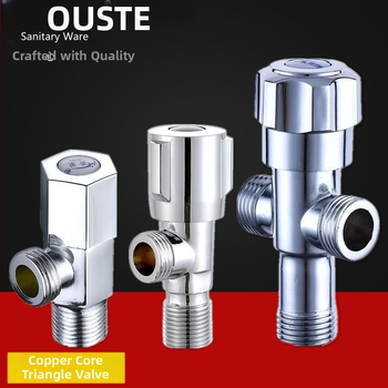 Ventil triunghi încastrat, corp din aliaj de zinc, presiune de lucru 1.0 MPa, potrivit pentru bucătărie și baie