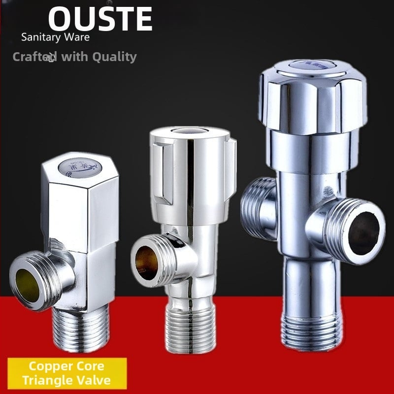 Ventil triunghi încastrat, corp din aliaj de zinc, presiune de lucru 1.0 MPa, potrivit pentru bucătărie și baie