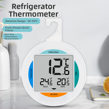 Θερμόμετρο ψυγείου με LCD οθόνη, ανάλυση θερμοκρασίας 0,1, τροφοδοτούμενο με μπαταρία