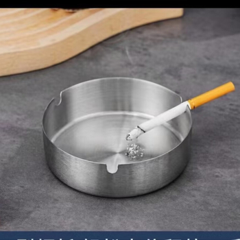 Cenușar din oțel inoxidabil, rotund, cu funcție de depozitare, stil minimalist, reutilizabil