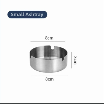 Cenușar din oțel inoxidabil, rotund, cu funcție de depozitare, stil minimalist, reutilizabil