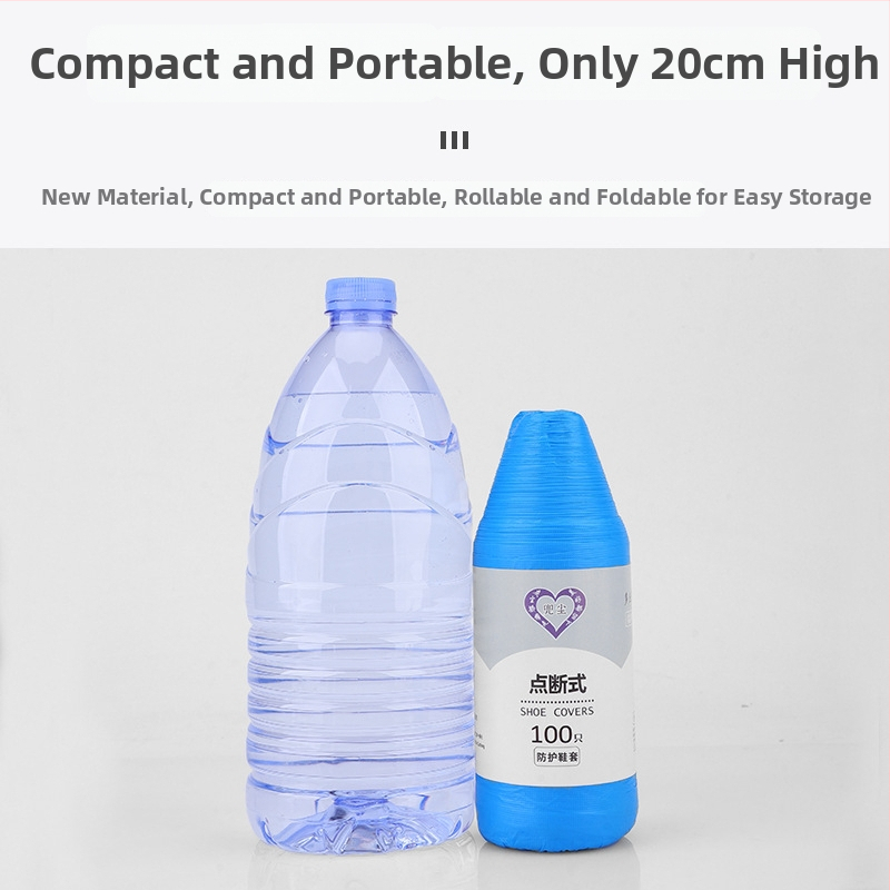 Coveruri pentru încălțăminte din CPE, de unică folosință, îngroșate, impermeabile și împotriva prafului, set de 100 bucăți