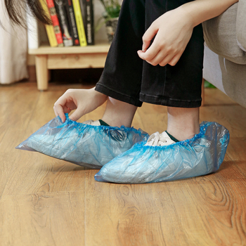 Acoperiri pentru pantofi din plastic, de unică folosință, pentru uz interior, potrivire universală, culoare solidă, grosime 2 straturi