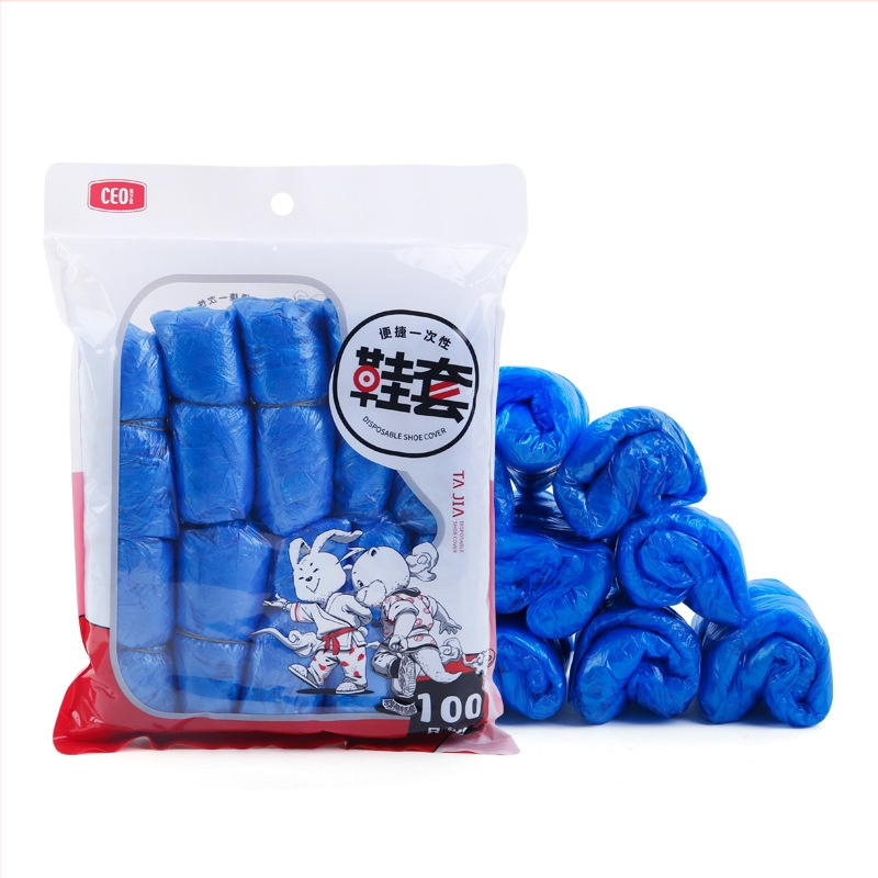 Acoperiri pentru pantofi din plastic, de unică folosință, pentru uz interior, potrivire universală, culoare solidă, grosime 2 straturi