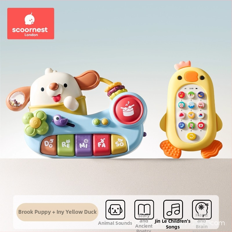 Jucărie pian electric pentru copii — instrument educațional cu pian cu opt tonuri, din ABS, 0–3 ani, certificat 3C