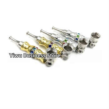 Pipă metalică pentru fum cu formă nod bambus din rășină, portabilă, imprimare de logo disponibilă