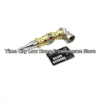 Pipă metalică pentru fum cu formă nod bambus din rășină, portabilă, imprimare de logo disponibilă