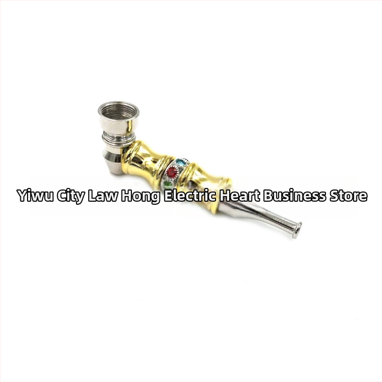 Pipă metalică pentru fum cu formă nod bambus din rășină, portabilă, imprimare de logo disponibilă