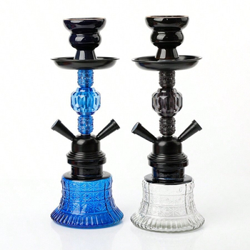 Fenguan Hookah set s dvostrukim cijevima i akrilnim staklenim dimnjakom — kompletan Shisha set, suvremen stil minimalistički, lagani luksuz