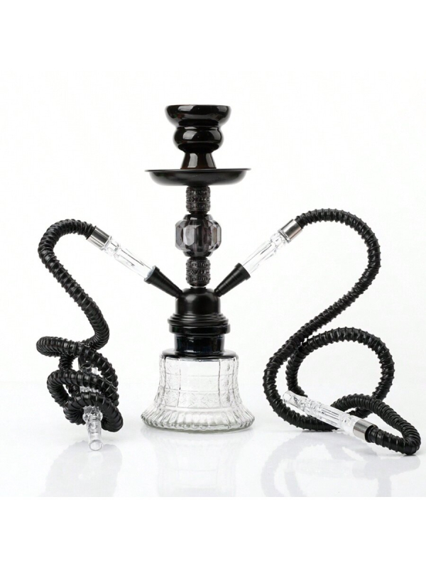 Fenguan Hookah set s dvostrukim cijevima i akrilnim staklenim dimnjakom — kompletan Shisha set, suvremen stil minimalistički, lagani luksuz