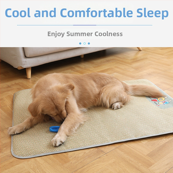 Ратанова охлаждаща подложка за кучета през лятото – дишаща вътрешна постелка