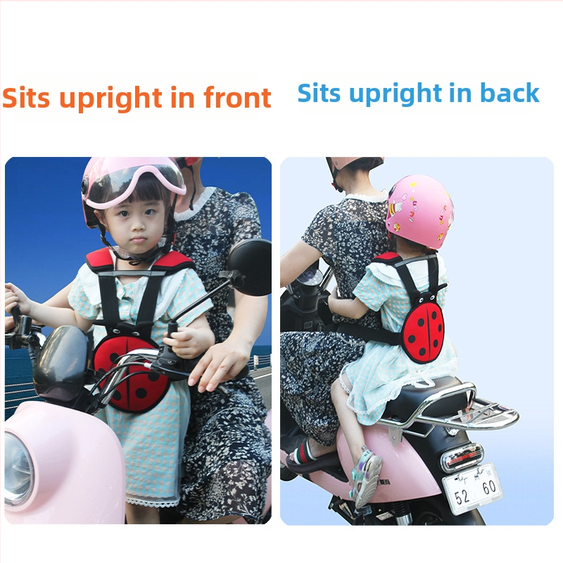 Detský bezpečnostný postroj pre motocykle a elektrické vozidlá, polyester, vhodný vek 1,5–12 rokov, prispôsobiteľný