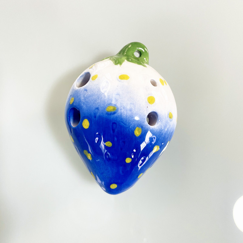 Ocarina Cartoon, formă de căpșună, 6 găuri, marcă Grien
