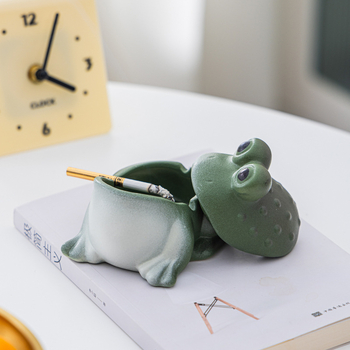 Scrumieră ceramică în formă de broscuță, ornament decorativ pentru casă și birou, depozitare Tea Pet, personalizare logo, imprimare logo, ambalaj 48 buc.