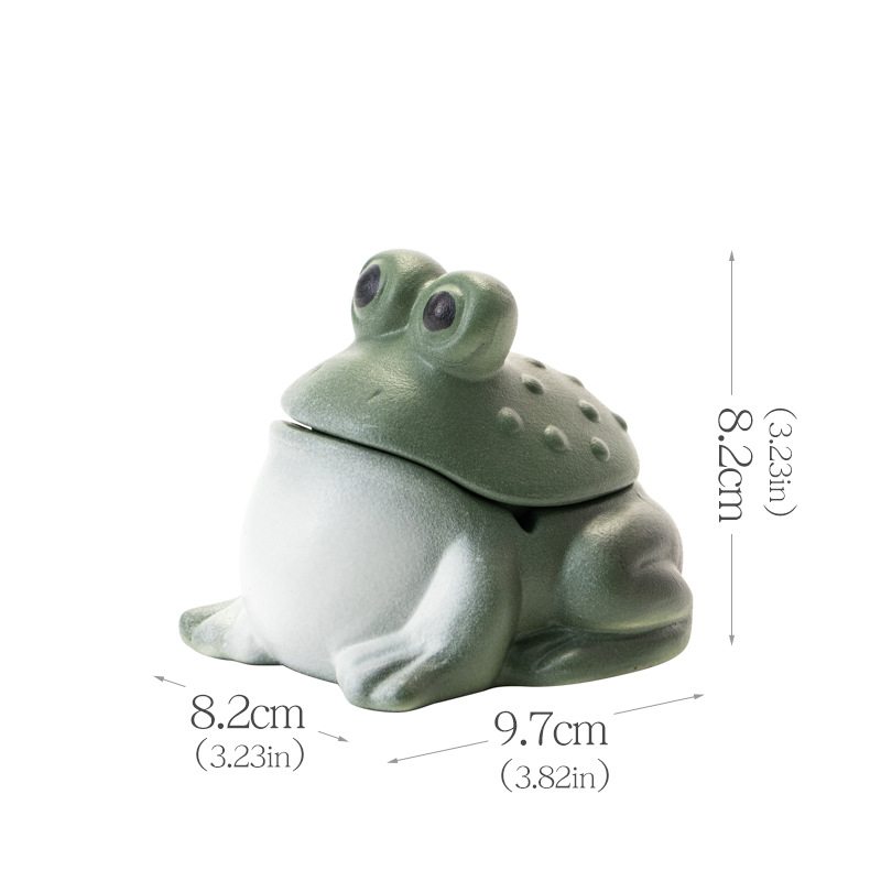 Scrumieră ceramică în formă de broscuță, ornament decorativ pentru casă și birou, depozitare Tea Pet, personalizare logo, imprimare logo, ambalaj 48 buc.