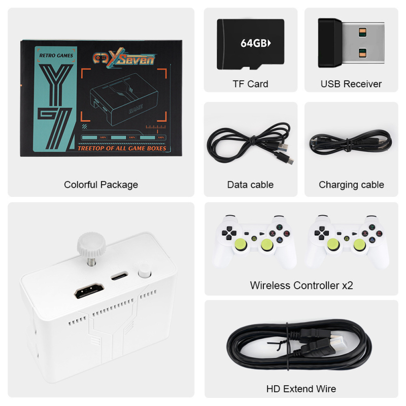 Nostalgična TV gaming konzola s dvostrukim sustavom, 2GB LPDDR4 RAM, Linux OS, USB sučelje, bežični kontroleri