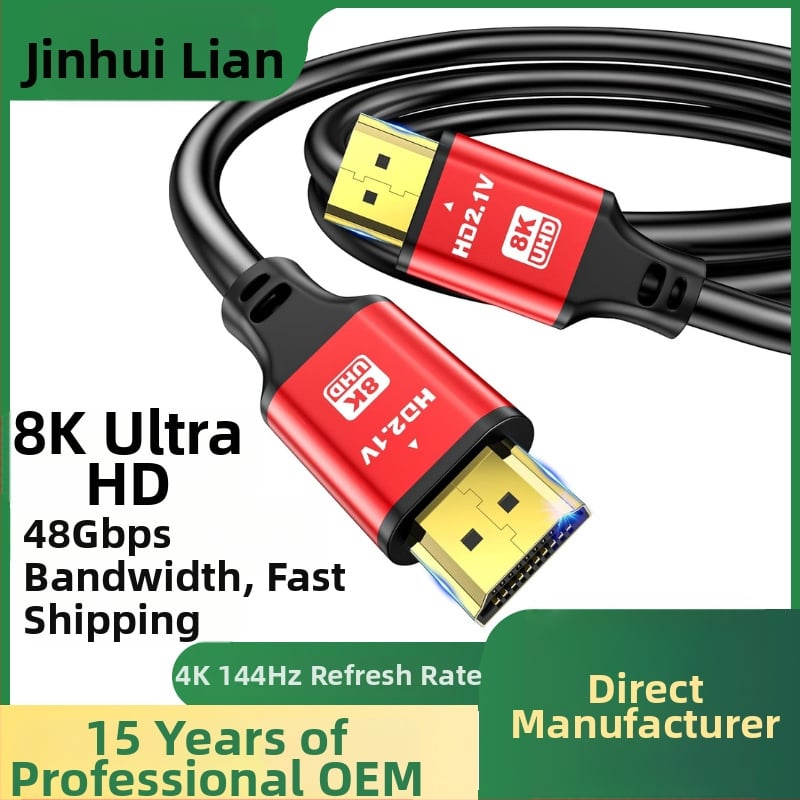 Cablu HDMI 2.1 de înaltă definiție, 3 m, conductor din aliaj placat cu aur, suport 3D/2K/4K, pentru monitoare, televizoare și calculatoare