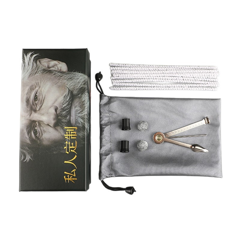 Set accesorii pipe din lemn Heather: tijă de presiune, cuțit pentru pipă, curățitor cu ac, filtru pentru pipă, bandă de curățare