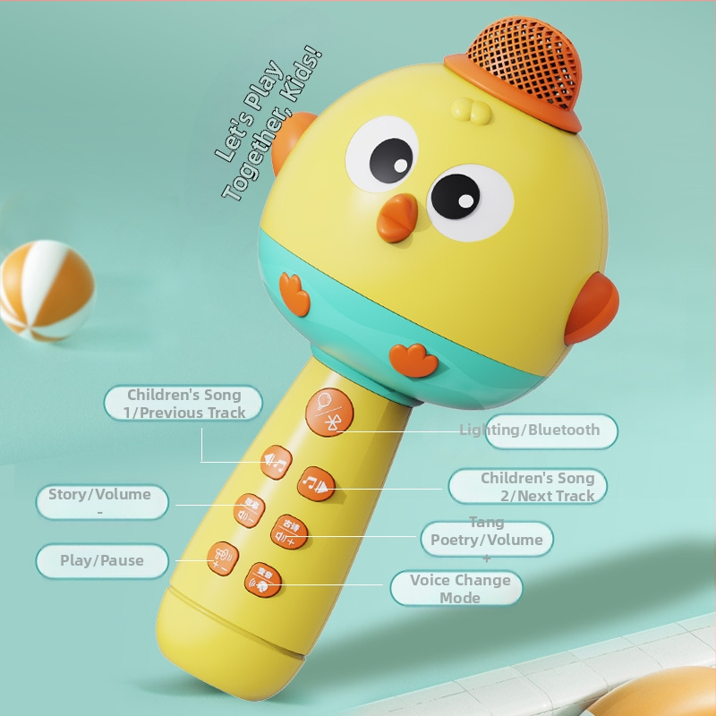 Dječji mikrofonska igračka u obliku kokošice, bežični Bluetooth karaoke (plastika; unisex; 0–3 godine; električna igračka)