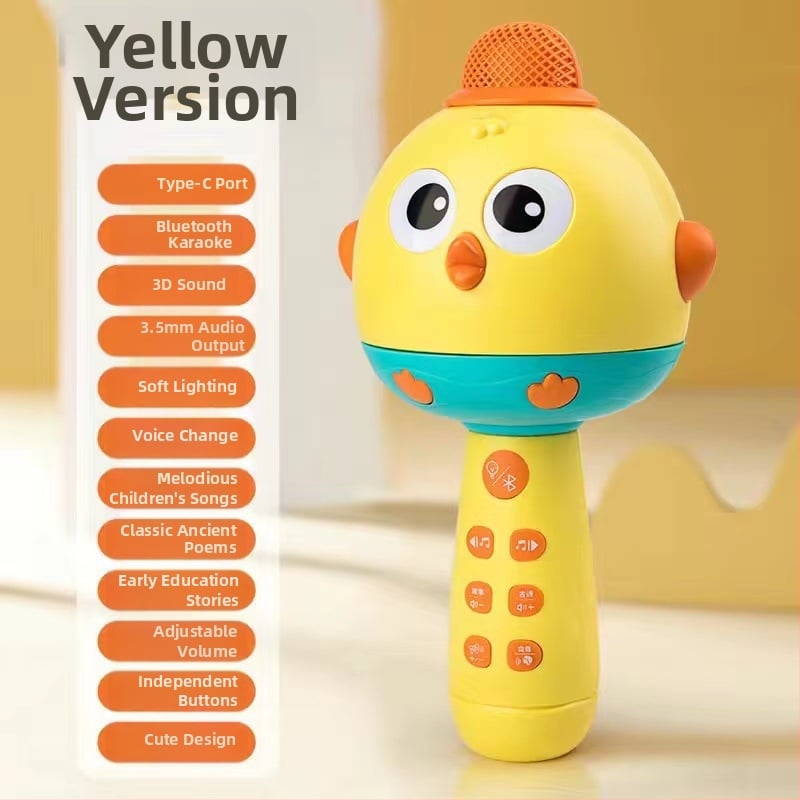 Dječji mikrofonska igračka u obliku kokošice, bežični Bluetooth karaoke (plastika; unisex; 0–3 godine; električna igračka)