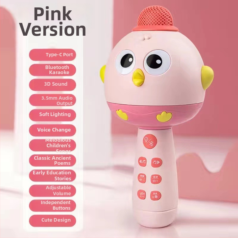 Dječji mikrofonska igračka u obliku kokošice, bežični Bluetooth karaoke (plastika; unisex; 0–3 godine; električna igračka)