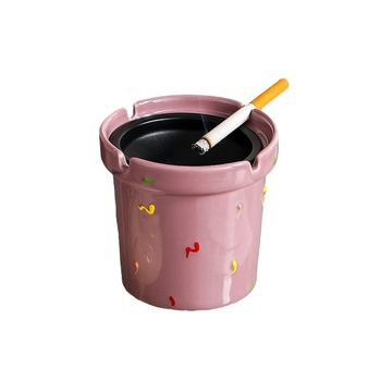 Scrumieră ceramică cu capac, stil desen animat, personalizare disponibilă (Material: ceramică; Brand: Courtesy; Personalizare: Da; Logo: Nu)