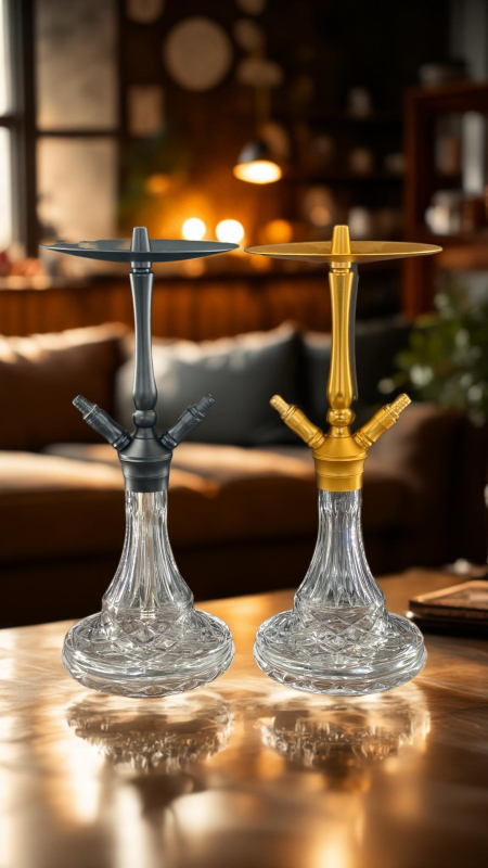 Shisha Hookah din aliaj de aluminiu, corp cu tub unic sau dublu, personalizare disponibilă (Brand: OUDI; 6 buc./cutie)