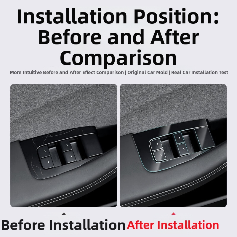 TPU ochranný film na stredový stĺpik pre Tesla Model 3 – ochrana proti poškriabaniu tlačidiel na volante, tlačidla dverí, centrálnu ovládaciu jednotku a panel ovládania okien