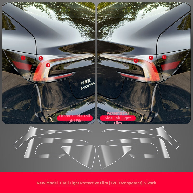 TPU ochranný film na stredový stĺpik pre Tesla Model 3 – ochrana proti poškriabaniu tlačidiel na volante, tlačidla dverí, centrálnu ovládaciu jednotku a panel ovládania okien