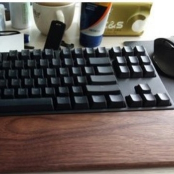 Ξύλινο υποβραχιόνιο για πληκτρολόγιο, επιφάνεια αριθμομηχανής και προσαρμοζόμενο λογότυπο