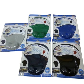 Pad ποντικιού με υποστήριξη καρπού, από καουτσούκ, μονόπλευρο, επεξεργασία πλαστικής φόρμας, εκτυπωμένο λογότυπο