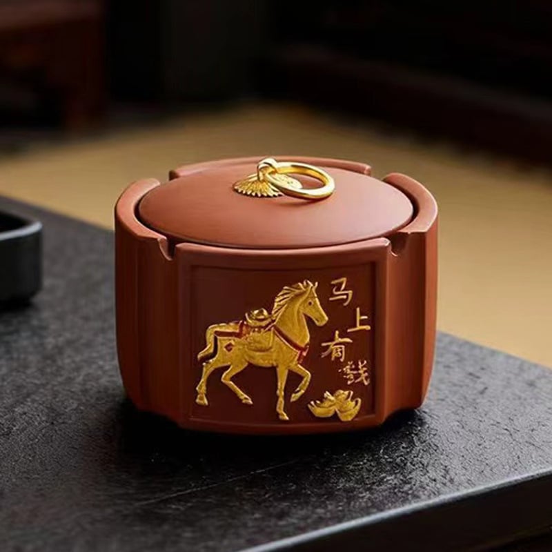 Keramički pepelnjak sa poklopcem, prilagođeni dizajn, brend Shixi Ceramics, moguć otisak logotipa, ponovna upotreba, kutija 100 kom