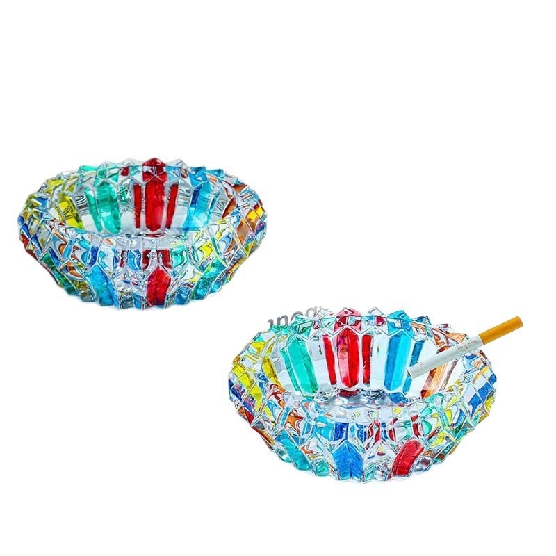 Scrumieră din sticlă, pictată manual, imprimare logo disponibilă, ambalaj de 24 de bucăți, stil lux ușor